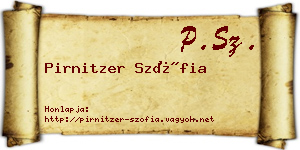 Pirnitzer Szófia névjegykártya